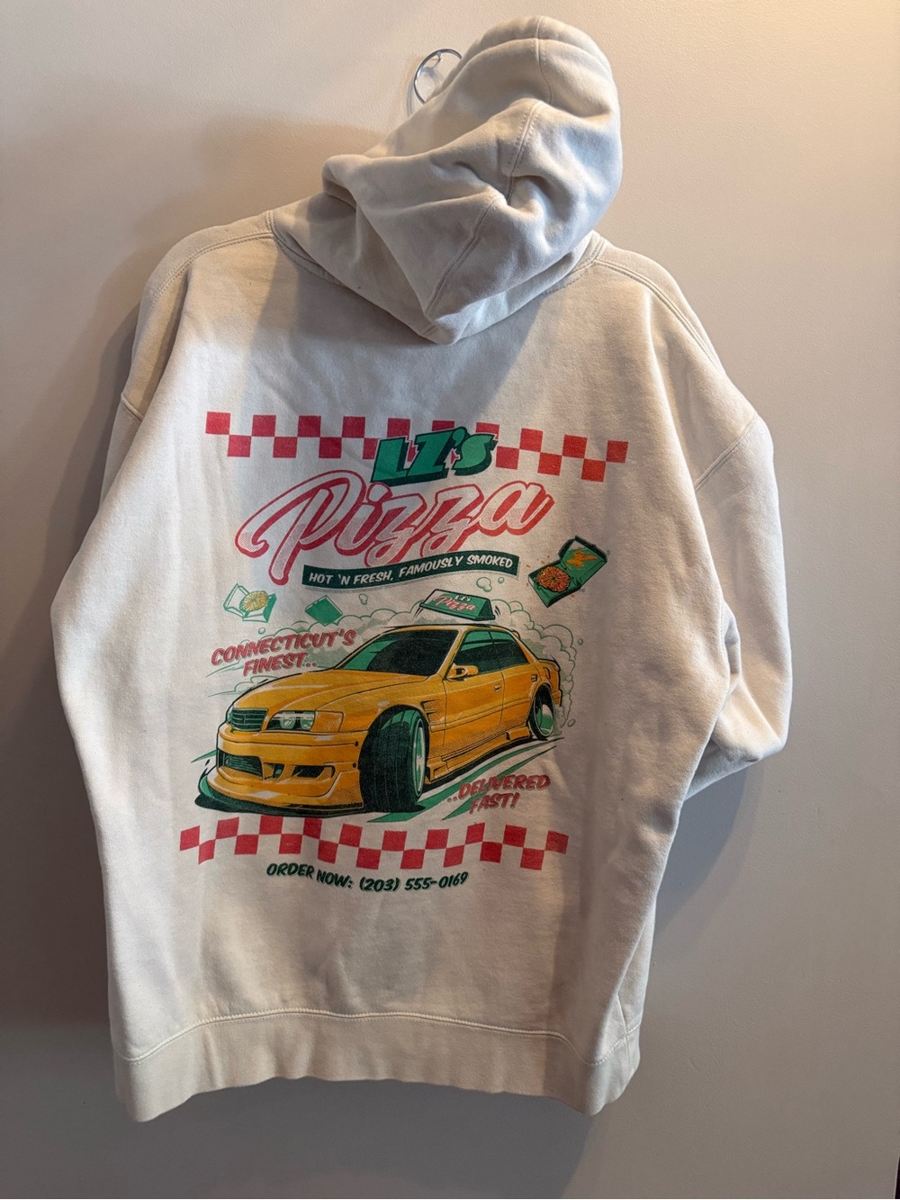 LZMFG LZ’s Pizza Hoodie XL Adam LZ Drift Racing Streetwear Pullover - Picture 4 of 4